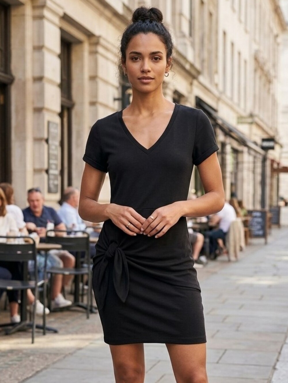 Anthropologie Dolan Women's Minimalist Black Left Coast Midi Dress Size Medium